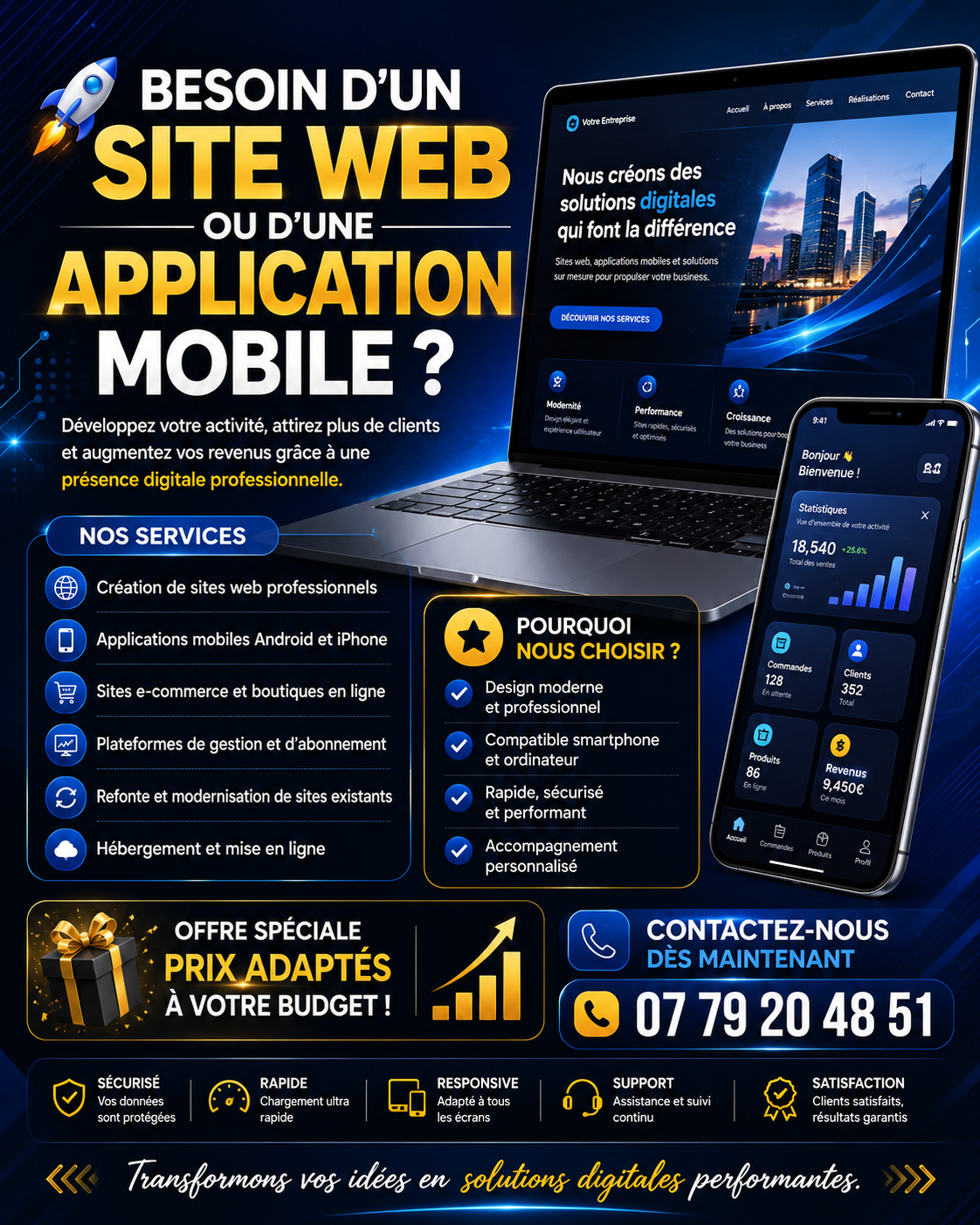 Offre création de site web et application mobile BIG Y DIGITAL